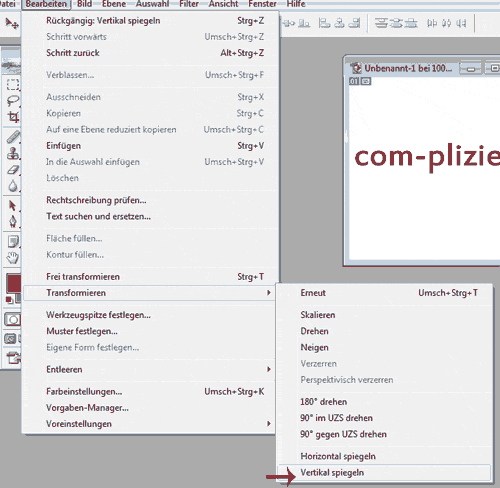 Schrift Spiegeln Mit Photoshop 7 0 Com Pliziert De