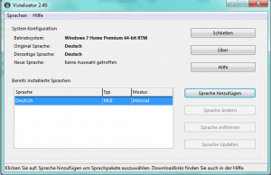 Sprache ändern oder wechseln unter Windows Vista und Windows 7