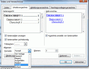 Anleitung: Inhaltsverzeichnis erstellen in Word 2003